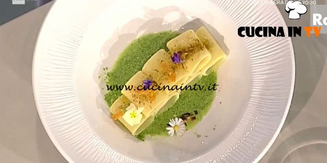 Prova del Cuoco | Paccheri con crema di cime di rapa polvere di cozze e bottarga di Lesina ricetta Mangano