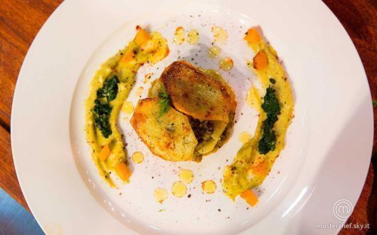 Masterchef 6 | Millefoglie di patate con verdure al profumo di paprika ricetta Gabriele Gatti