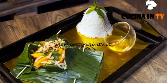 Masterchef 6 | Filetto di orata al vapore al lemongrass e galanga in foglia di banano ricetta Christiane Blanchet