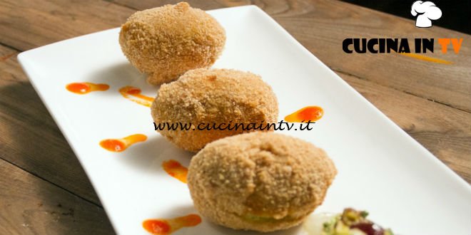 Masterchef Italia 6 - ricetta Crocchette di baccalà su salsa piri piri con scarola uvetta e pinoli di Valerio Braschi
