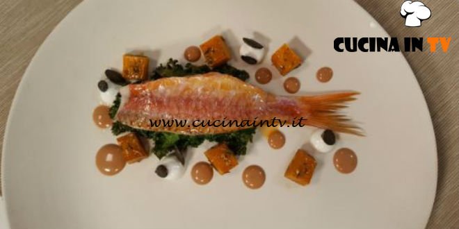 Cotto e mangiato - Triglia al forno con zucca e crema di mandorle ricetta Tessa Gelisio