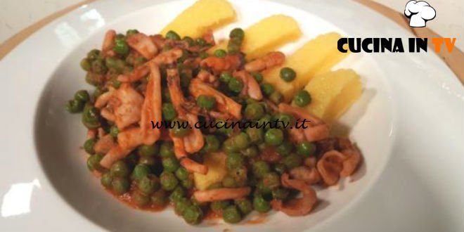 Cotto e Mangiato | Polenta con calamari e piselli in umido ricetta Tessa Gelisio