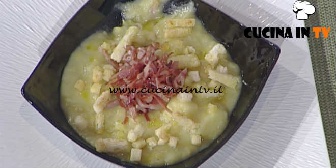 La Prova del Cuoco - Crema di porri e patate con speck e crostini ricetta Cristian Bertol