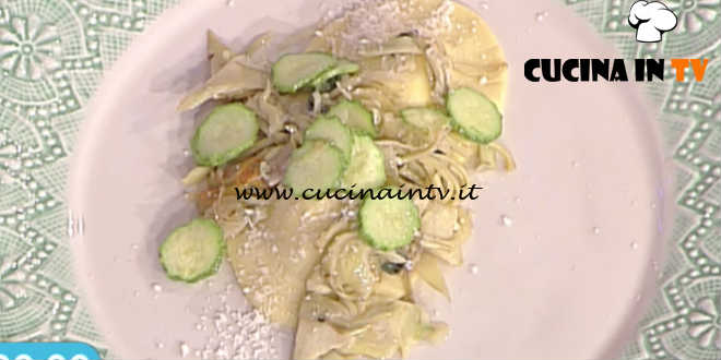 Prova del Cuoco | Ravioli alla menta con zucchine fritte e carciofi ricetta Romani