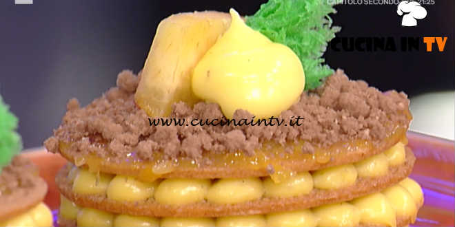 Prova del Cuoco | Millefrolle alle pesche gialle e crema pasticcera ricetta De Riso