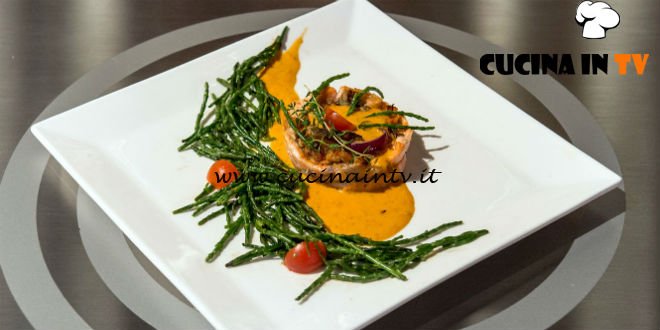 Masterchef 7 | Tortino di salmone su salsa di pomodoro ricetta Antonino Bucolo