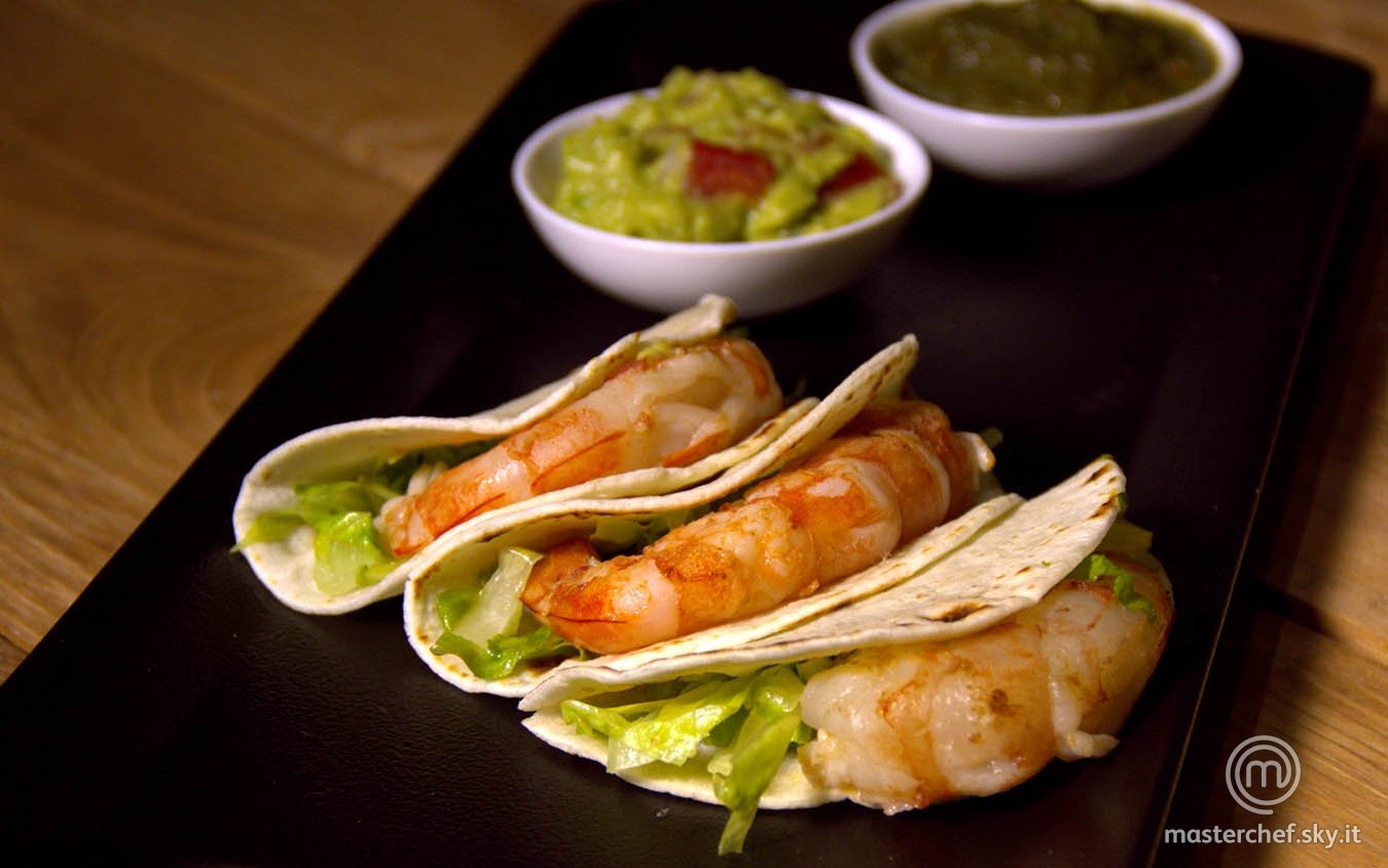 Masterchef Italia 7 - ricetta Tacos de camarónes di Denise Delli