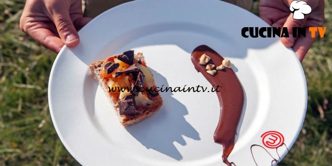 Masterchef Italia 7 - ricetta Bruschetta dolce con confettura e glassa di cioccolato fondente di Manuela Costantini