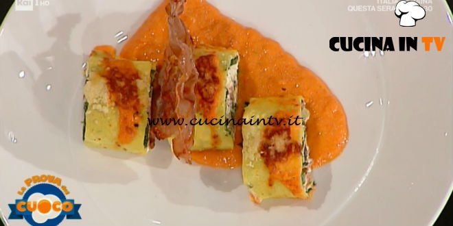 La Prova del Cuoco | Spirali di cannelloni con salsa di peperoni arrostiti ricetta Riccardo Carnevali